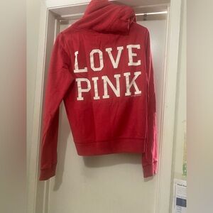 PINK Victoria's Secret Red 'LOVE PINK' Hoodie